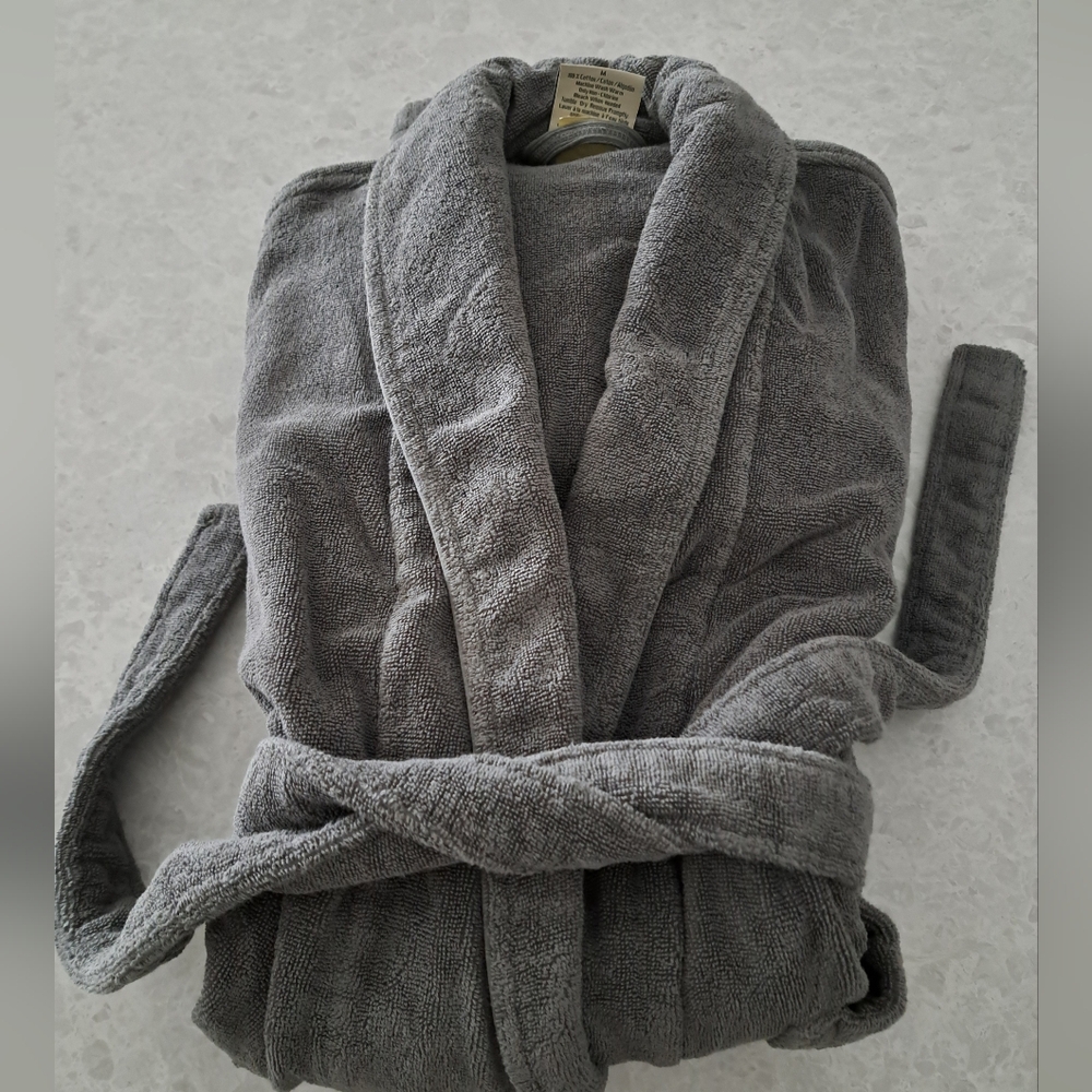Potterybarn Men's Terry Bathrobe Gray MED NWOT